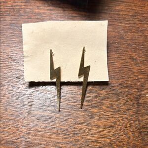 Gold Lightning Bolt Earrings